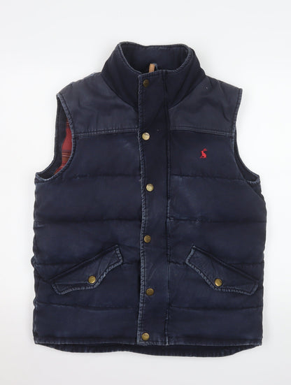 Tom Joule Women's Blue Puffer Waistcoat M Snap Quilted Sleeveless