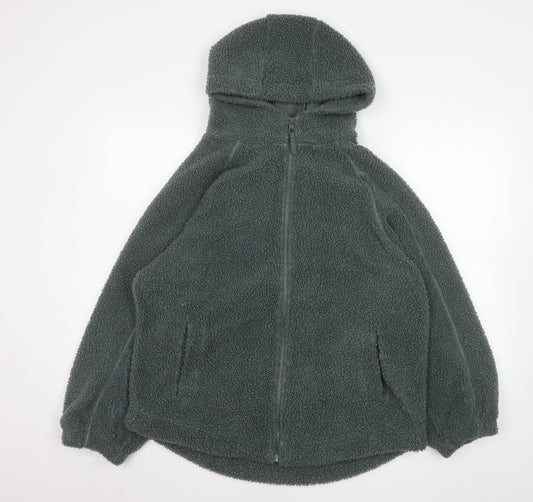 Nutmeg Women’s Grey Fleece Hooded Full Zip Jacket Size 12