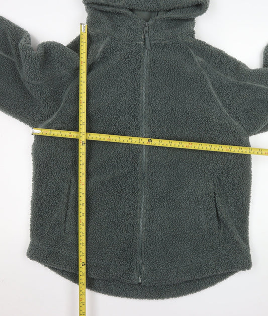 Nutmeg Women’s Grey Fleece Hooded Full Zip Jacket Size 12