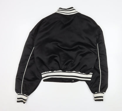 Womens UK Size XS PRETTYLITTLETHING Black Varsity Jacket