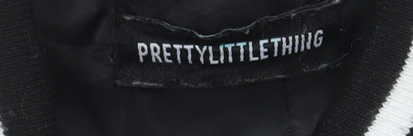 Womens UK Size XS PRETTYLITTLETHING Black Varsity Jacket