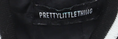 Womens UK Size XS PRETTYLITTLETHING Black Varsity Jacket