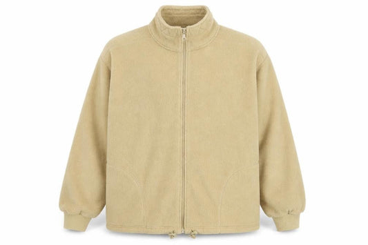Casuals Men Beige Fleece Full Zip Lightweight Jacket M/L