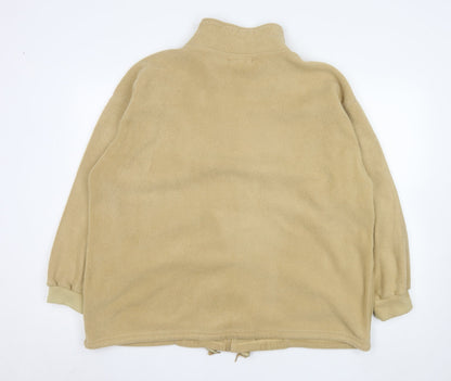 Casuals Men Beige Fleece Full Zip Lightweight Jacket M/L