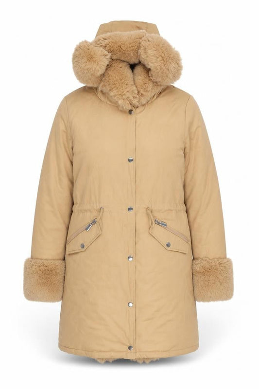 Womens UK Size M Boohoo Beige Parka Coat