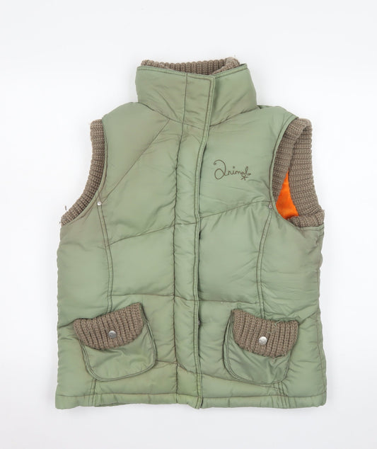 Womens UK Size 4 Animal Green Puffer Jacket