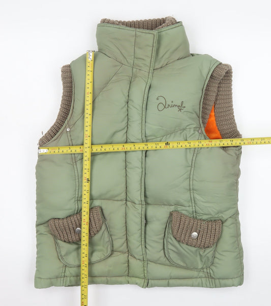 Womens UK Size 4 Animal Green Puffer Jacket