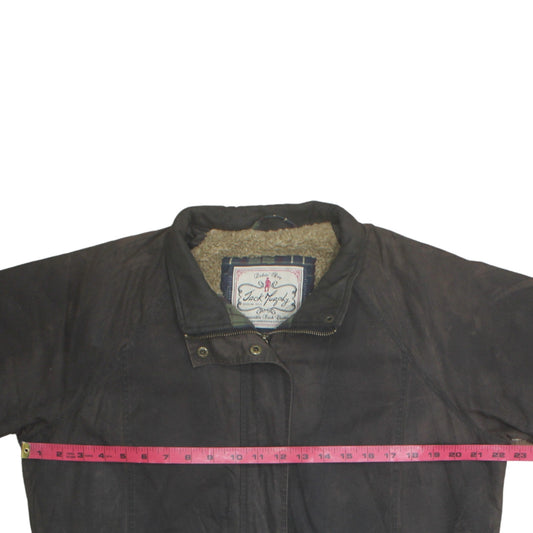 Jack Murphy Men's Brown Waxed Mid-Length Coat Lined Waterproof Jacket L