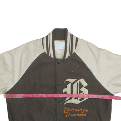 Womens UK Size 12 Bershka Brown Varsity Jacket