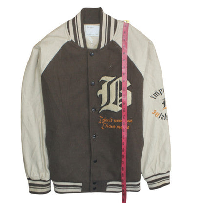 Womens UK Size 12 Bershka Brown Varsity Jacket