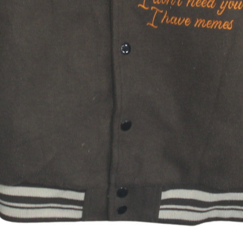 Womens UK Size 12 Bershka Brown Varsity Jacket