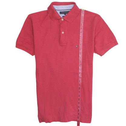 Tommy Hilfiger Men's Red Cotton Short Sleeve Polo Shirt M