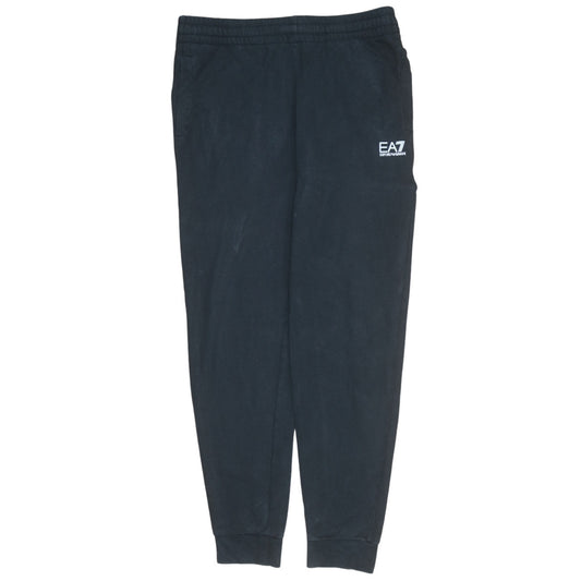 Mens UK Size M Emporio Armani Regular Fit Jogger Black Trousers