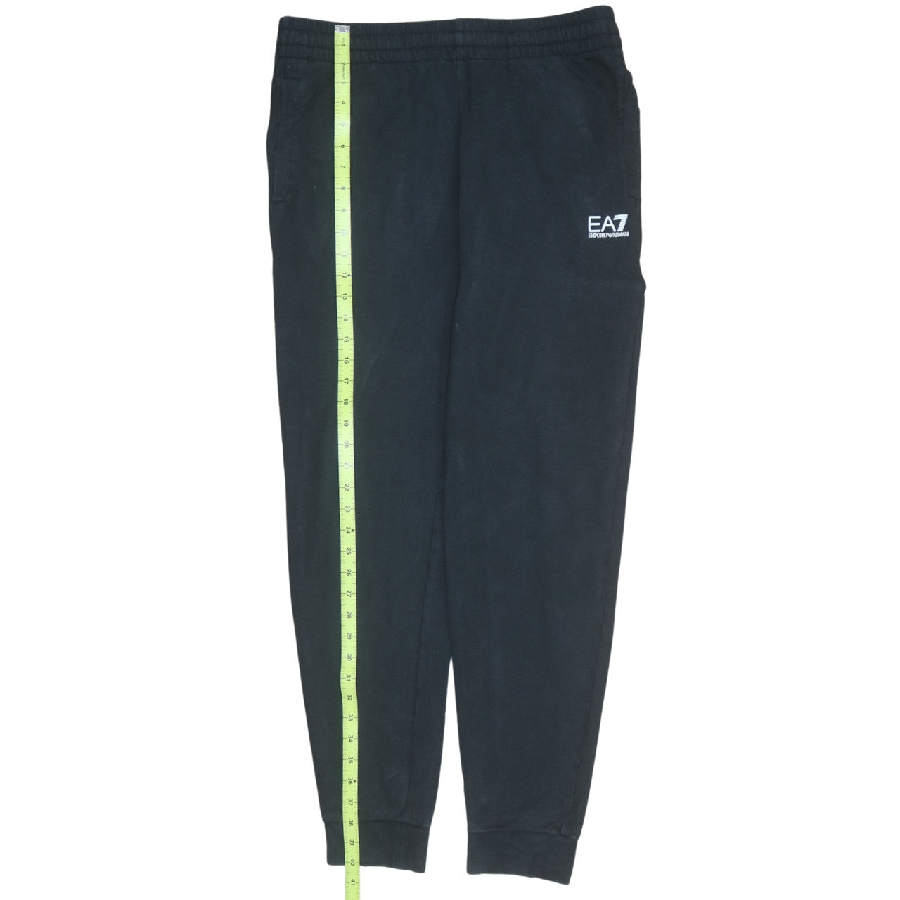 Mens UK Size M Emporio Armani Regular Fit Jogger Black Trousers