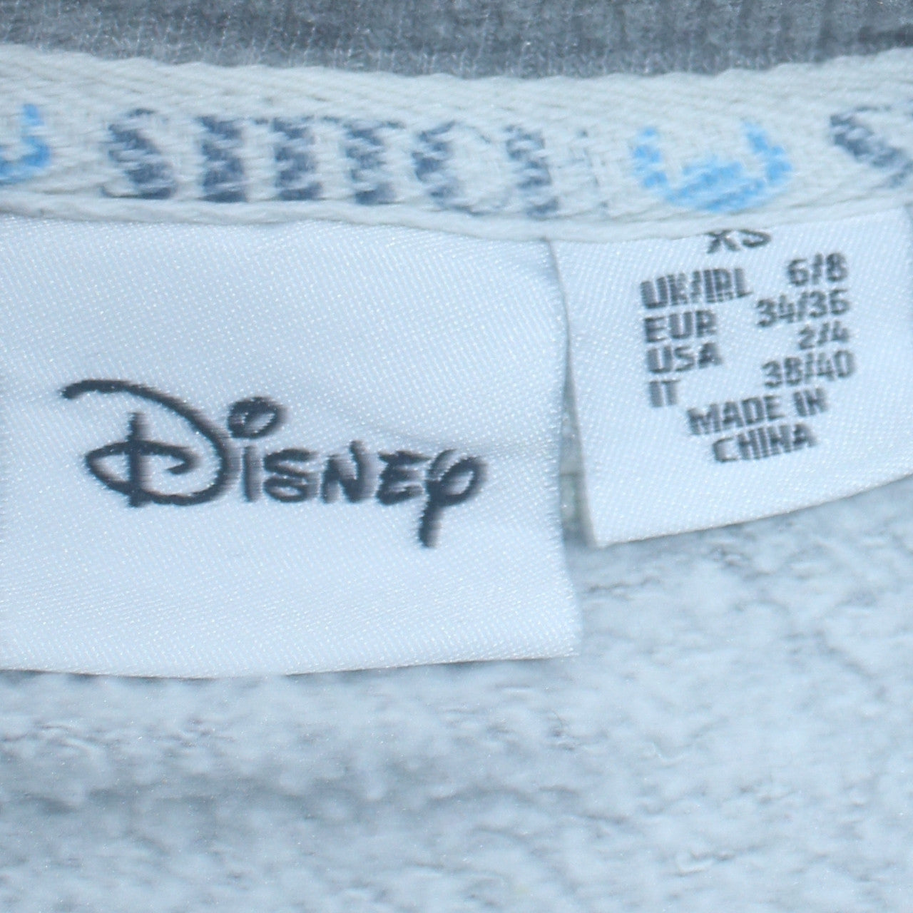 Womens UK Size XS Disney Grey Pullover Sweatshirt