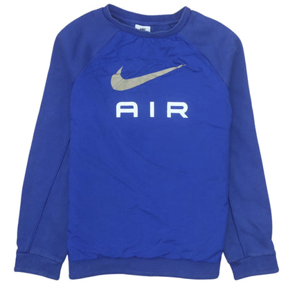 Nike Boys Blue XL Crew Neck Pullover Sweatshirt with Logo Print
