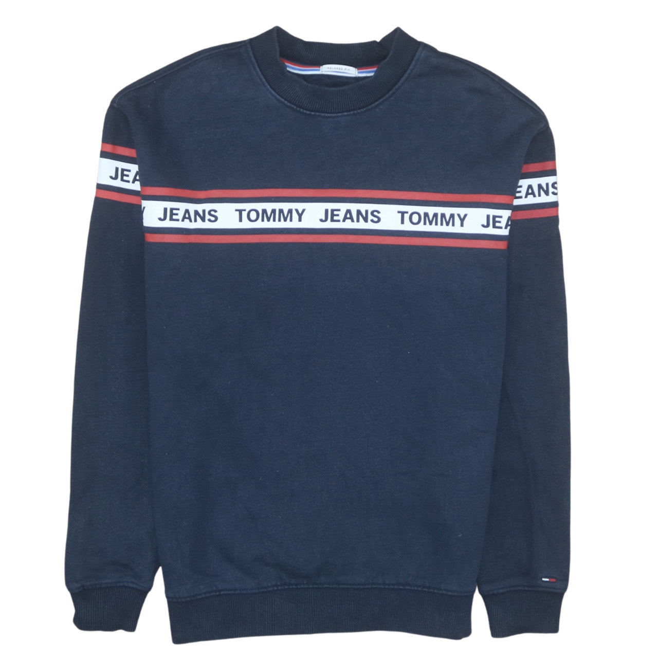 Mens UK Size XS Tommy Jeans Blue Pullover Sweatshirt