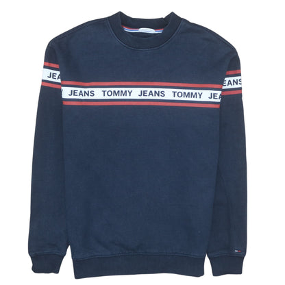 Mens UK Size XS Tommy Jeans Blue Pullover Sweatshirt