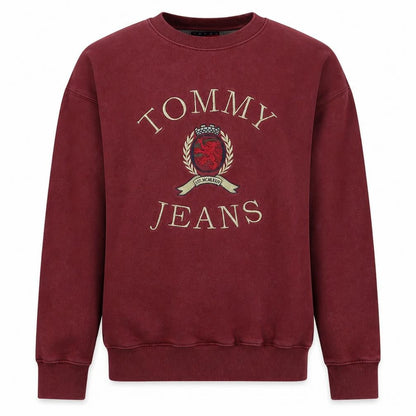 Mens UK Size M Tommy Jeans Red Pullover Sweatshirt