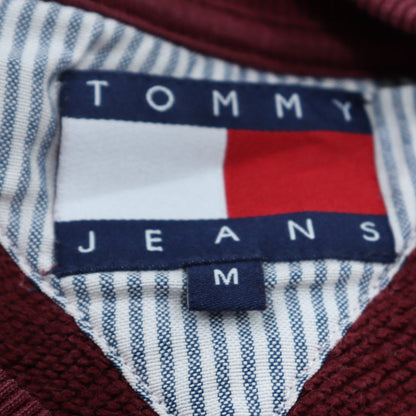 Mens UK Size M Tommy Jeans Red Pullover Sweatshirt