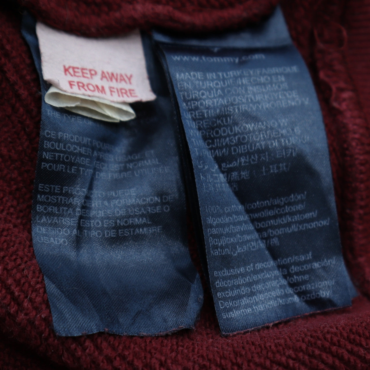 Mens UK Size M Tommy Jeans Red Pullover Sweatshirt