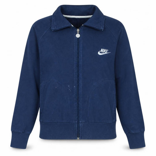 Nike Women's Blue Track Jacket M Full Zip Cotton Blend