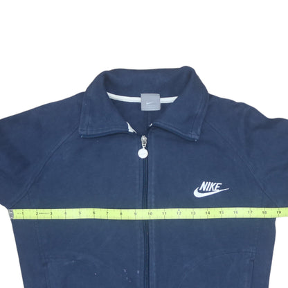 Nike Women's Blue Track Jacket M Full Zip Cotton Blend