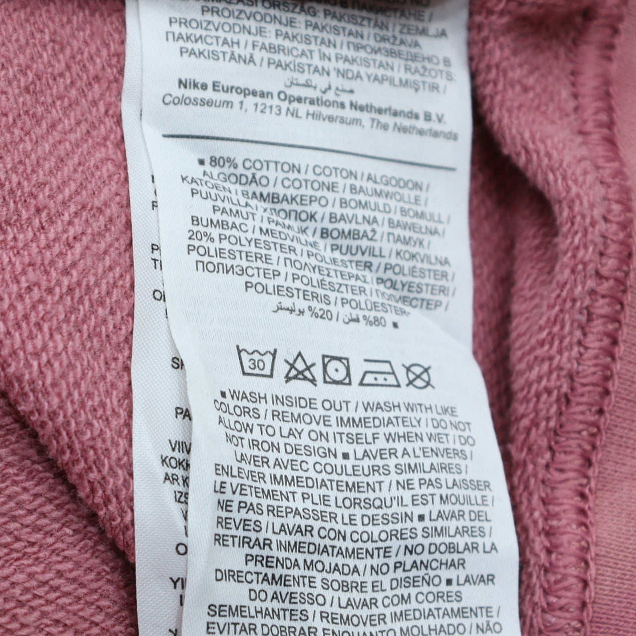 Womens UK Size S Nike Pink Pullover Sweatshirt