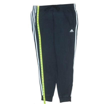Adidas Womens Black Jogger Trousers L Fleece Elastic Waist