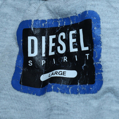 Diesel Mens Grey & Burgundy Long Sleeve Raglan Crew Neck T-Shirt Size L