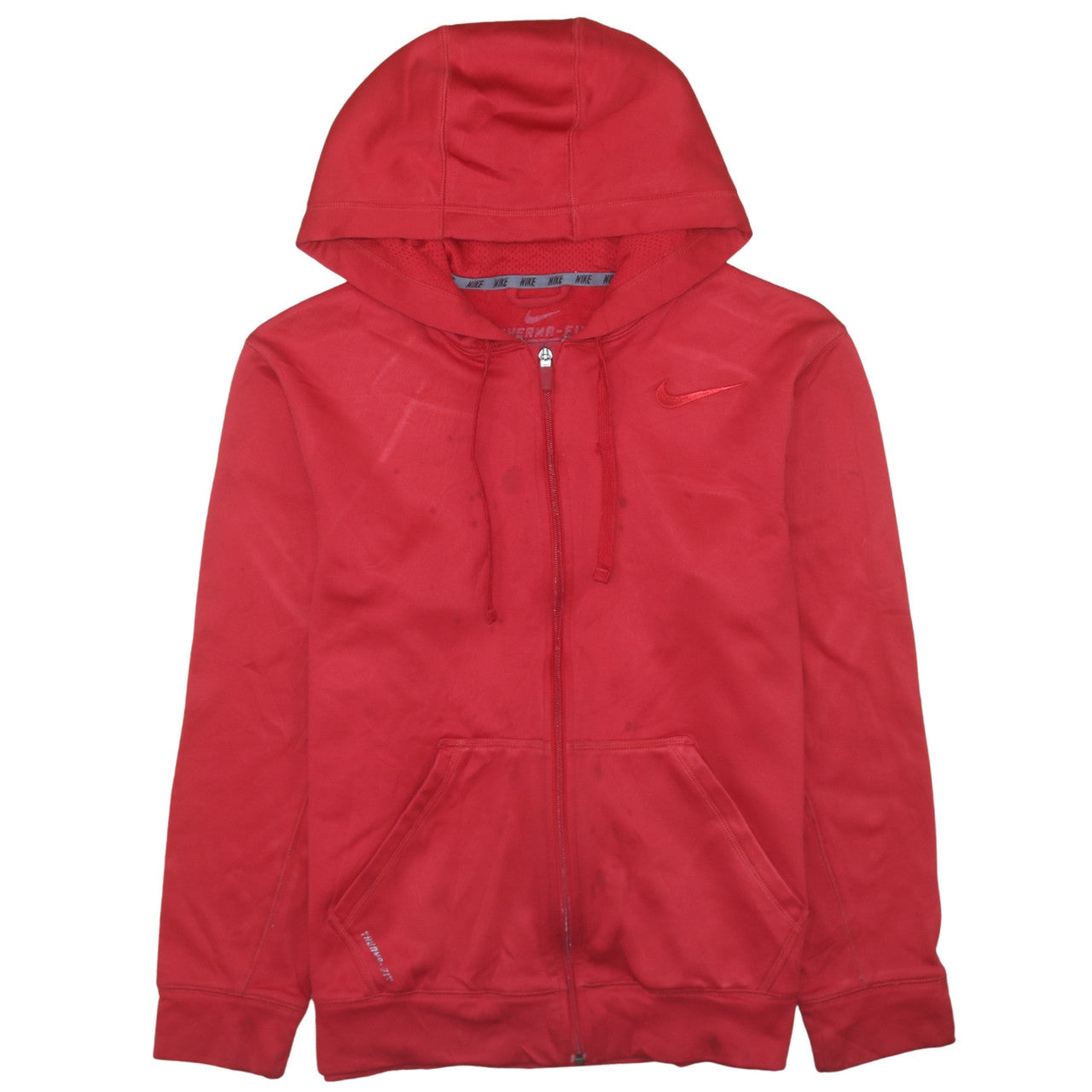 Mens UK Size M Nike Red Full Zip Hoodie