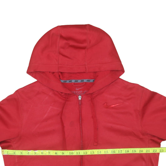 Mens UK Size M Nike Red Full Zip Hoodie