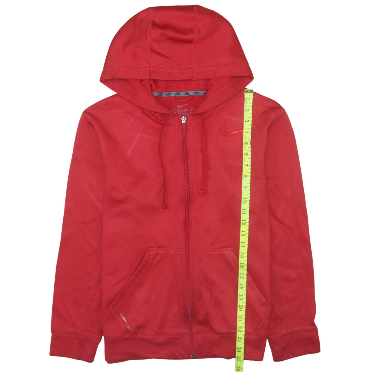 Mens UK Size M Nike Red Full Zip Hoodie
