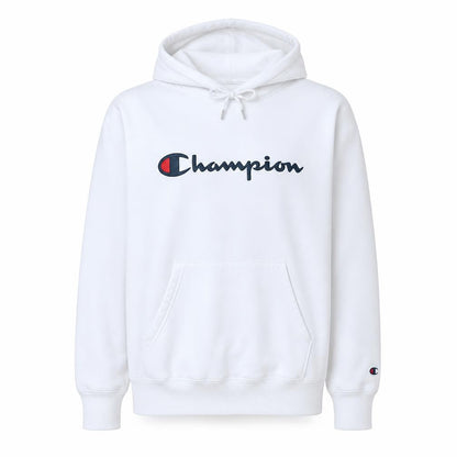 Mens UK Size L Champion White Pullover Hoodie