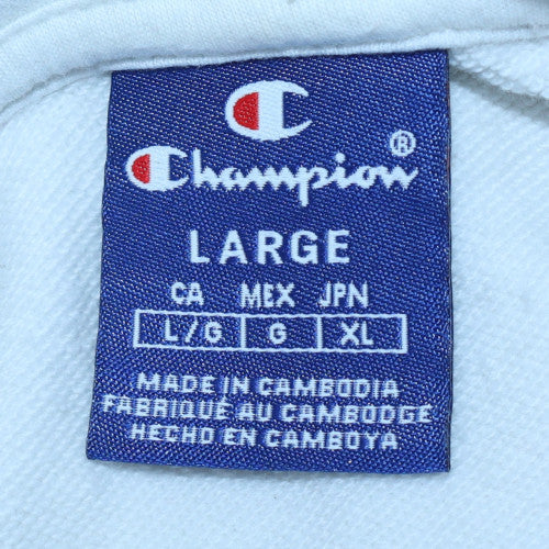 Mens UK Size L Champion White Pullover Hoodie