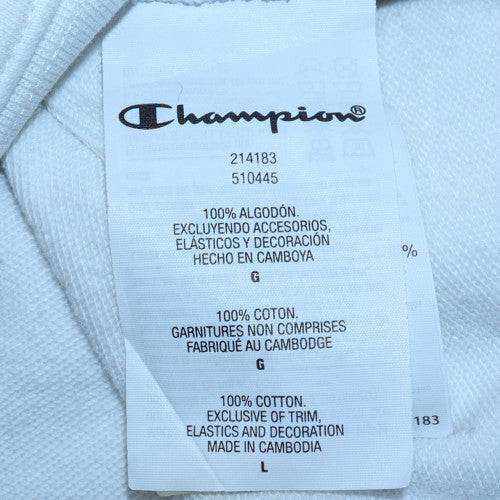 Mens UK Size L Champion White Pullover Hoodie