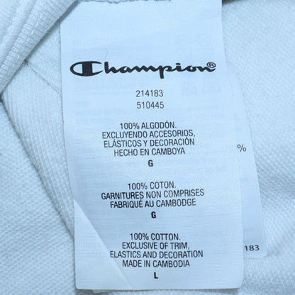 Mens UK Size L Champion White Pullover Hoodie