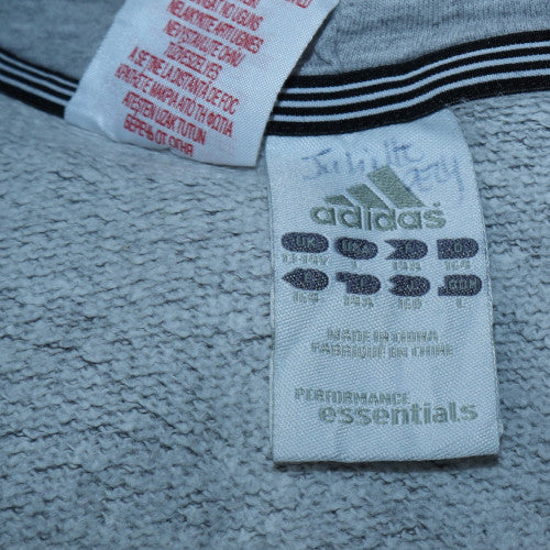 Adidas Boys Grey Full Zip Hoodie 152cm Fleece Sports Sweatshirt