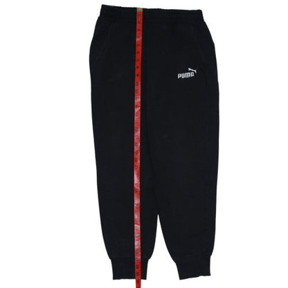 Puma Womens Black Jogger Trousers Size M Fleece Elastic Waist