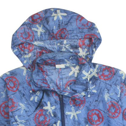 Decathlon Unisex Kids Blue Nautical Print Hooded Lightweight Rain Coat L