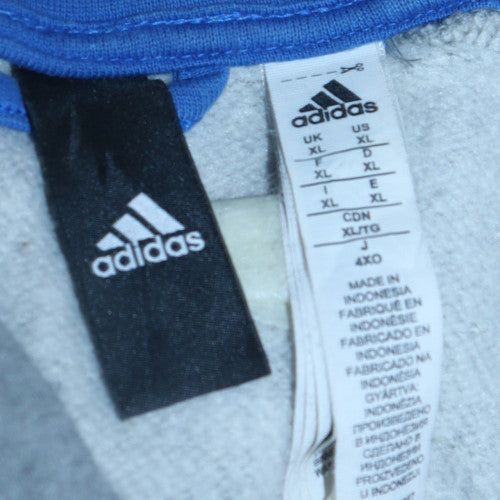 Mens UK Size XL adidas Grey Full Zip Hoodie