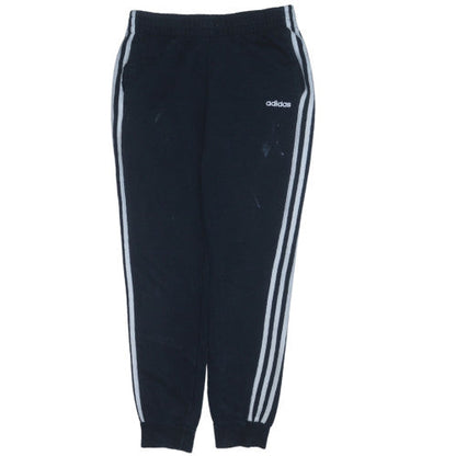 adidas Womens Black Jogger Trousers Size 12-14 Side Stripe Activewear