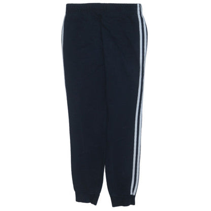adidas Womens Black Jogger Trousers Size 12-14 Side Stripe Activewear