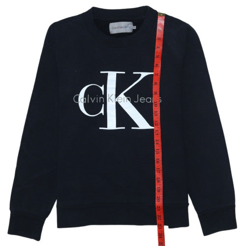 Womens UK Size M Calvin Klein Jeans Black Pullover Sweatshirt
