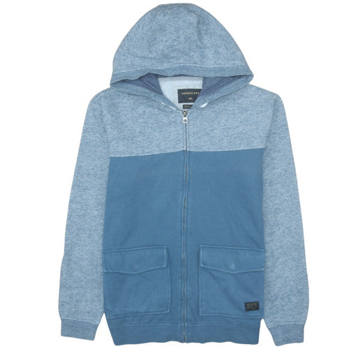 Mens UK Size L Quiksilver Blue Full Zip Hoodie