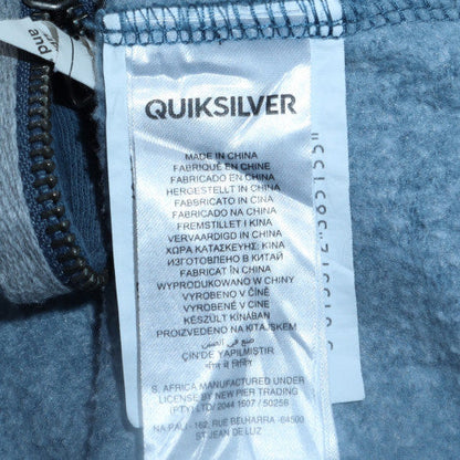 Mens UK Size L Quiksilver Blue Full Zip Hoodie