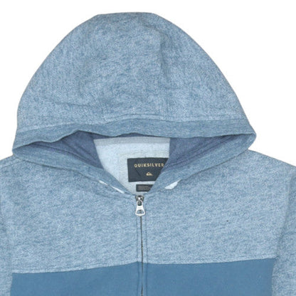 Mens UK Size L Quiksilver Blue Full Zip Hoodie