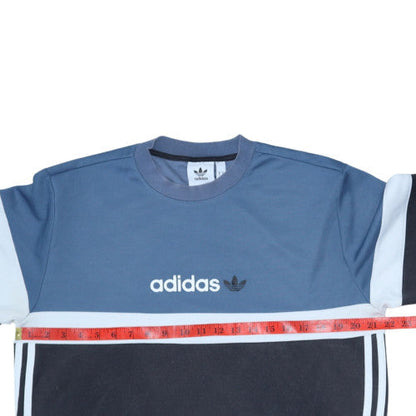 Mens UK Size M adidas Blue Pullover Sweatshirt