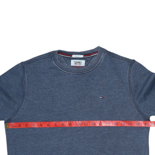 Mens UK Size S Tommy Jeans Blue Pullover Sweatshirt