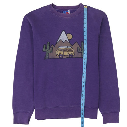 Womens UK Size M Russell Purple Pullover Sweatshirt
